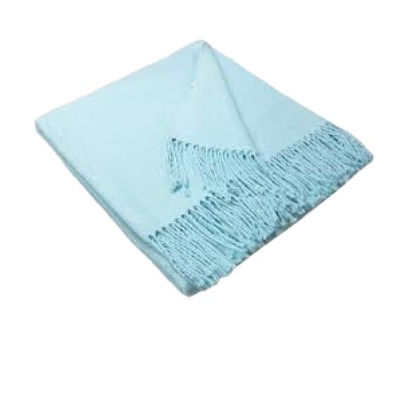Women's Pale Blue Pashmina Wrap Beautiful Summer Shawl Spring Scarf EC - Picture 6 of 10